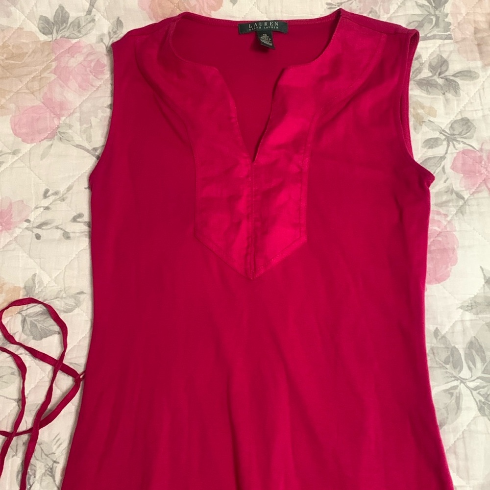 Ralph Lauren halter midi dress in hot pink- excellent condition, size xs